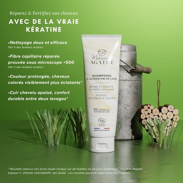 Organic Certified Wool Keratin Shampoo - repairs & protects