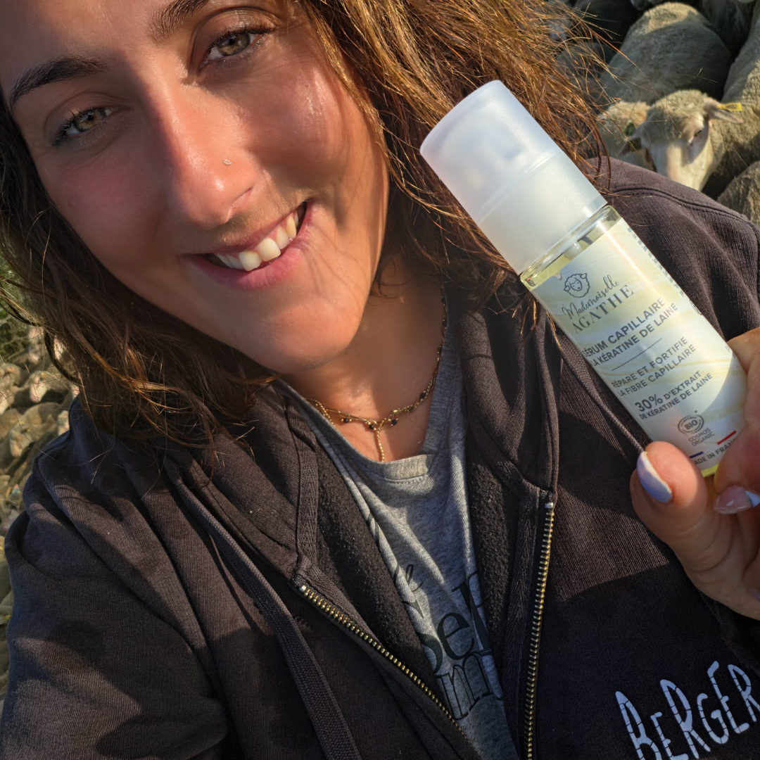 Certified organic wool keratin hair serum - repairs & protects