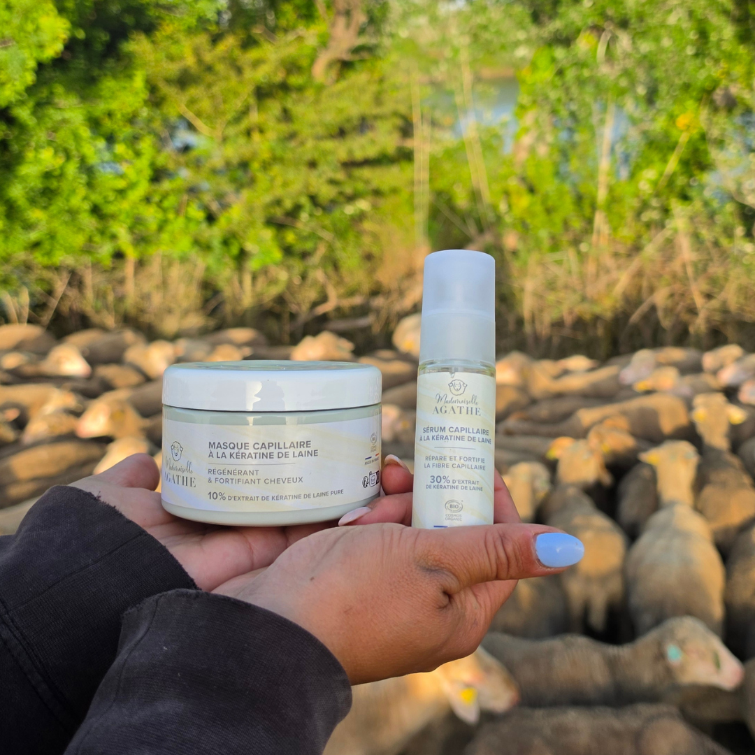 Intense Keratin Hair Repair Duo from certified organic sheep's wool
