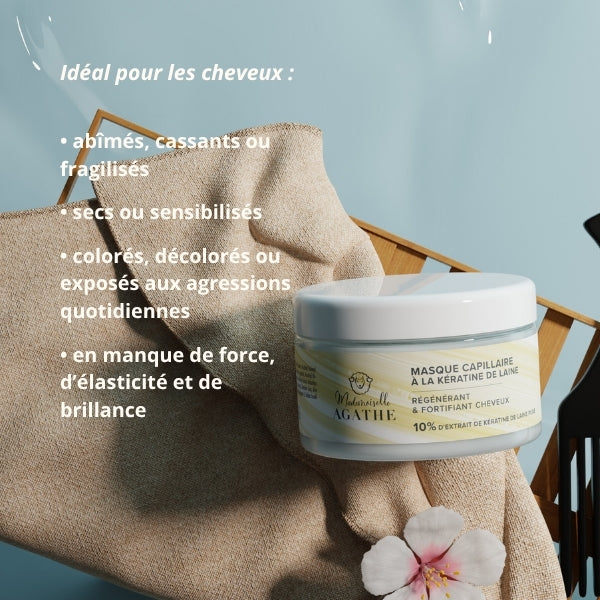 Organic Certified Wool Keratin Hair Mask - regenerating & strengthening